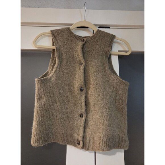 Vtg Eddie Bauer Wool And Alpaca Sweater Vest Womens Fits Sz S/M Felted - Picture 1 of 8